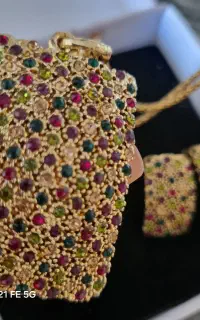 گردنبندوگوشواره نیم ست نو ، تضمینی رنگ‌ثابت کادویی