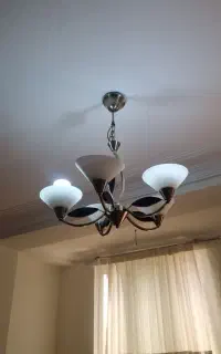 لوستر پنج شاخه استیل