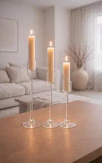 شمعدان قلمی پیرکس ساده و شیار دار (ثن هوم)