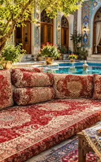 سرویس پشتی ترمه شاه نشین مدل پاسارگاد
