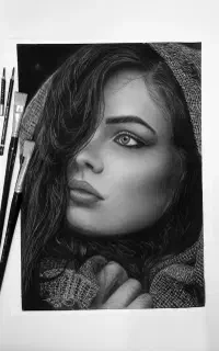 طراحی چهره سیاهقلم