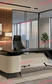 میز مدیریت مدرن کنفرانس اداری فلزی مبلمان چرمی