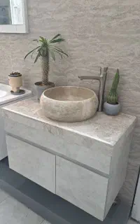 روشویی کابینتی و سنگ طبیعی