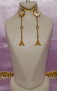 گوشواره حرف و حلقه استیل