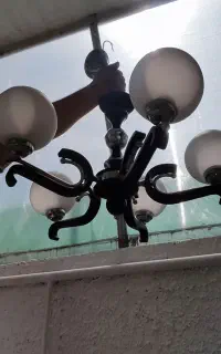 لوستر پنج شاخه چوبی