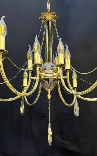 لوستر10شعله نعمت اباد/لوستر برنجی کلاسیک/سبک جدید/