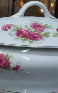 سوپخوری گل سرخ کمیاب سرویس چینی،کاسه روس