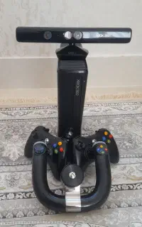 ایکس باکس ۳۶۰ دو دسته با فرمان و دوربین و ۲۶ بازی