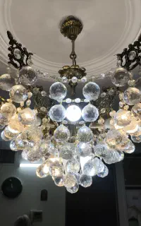 لوستر ۶شاخه برنجی و آینه شمعدان