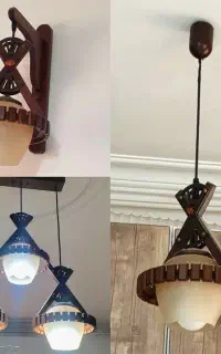 ست لوستر چوبی