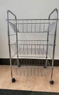 ‌سبد نظم‌دهنده فلزی ۳ طبقه چرخ‌دار