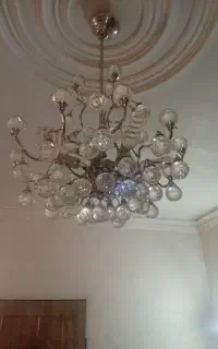 دو عدد لوستر ۶شاخه جنس تمام برنج با روکش استیل