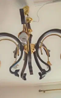 لوستر چوبی پنج شاخه دو جهت