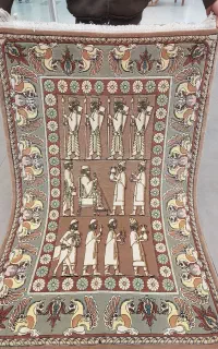 فرش دستباف تبریز ۵۰ رج هخامنشی برجسته مرینوس