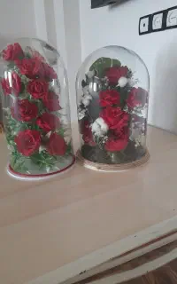 دو عدد گل شیشه ای سالم