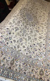 جفت فرش ۹ متری کاشان گل ابریشم