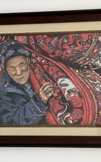 نقاشی مداد رنگی، کوله بر فرش