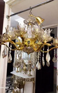 لوستر شیک و زیبا و بزرگ ۱۸شعله شاخه برنجی