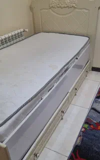 تخت وتشک یک نفره  سفید
