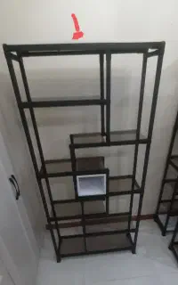 استند مدرن ترکیب چوب و فلز و شیشه