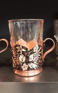 فنجان مسی مدل الماس تراش