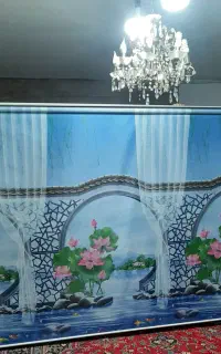 پرده با طرح زیبا  ریلی ۲ونیم متری