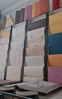 نقاشی ساختمان وپخش مسقیم کاغذ دیواری سفید طوسی