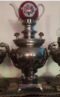 سماور روسی آبکروم فابریک عقاب نشان گرد سوز روسی