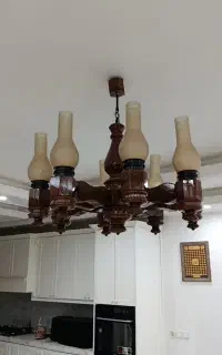 دو عدد لوستر جنس چوب نو