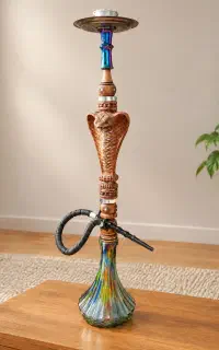 قلیان چوبی خاص طرح مار کم‌کار سالم و دکوراتیو
