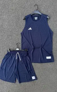 ورزشی ست رکابی حلقه ای و شلوارک بلند adidas