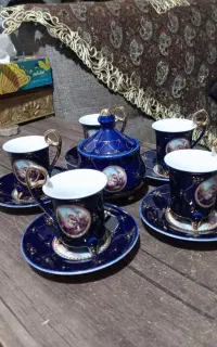 ست قهوه خوری لیلی مجنون طلاکوب