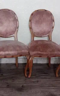 شش عدد صندلی چوبی گردو و راش
