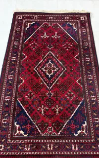 یک جفت قالیچه دستباف قرمز ۱/۴۰ در ۲/۲۵
