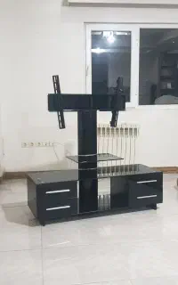 میز تلویزیون شیشه ای براکت دار