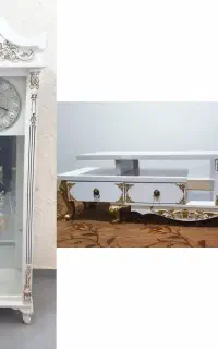 میزتلویزیون و ساعت ایستاده