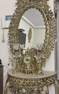 آینه شمعدون آلیاژ(آلومینیومی).لوستر و ساعت