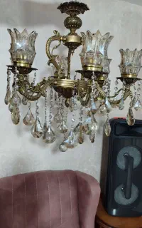 لوستر نو بدون استفاده ۶شاخه برنجی