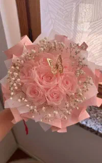 دسته گل روبانی