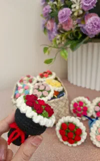 جاکلیدی های دست‌ساز دسته گل