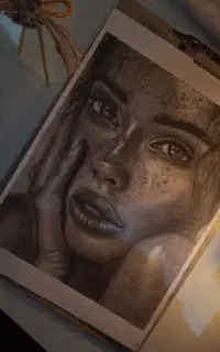 نقاشی چهره و چشم به سبک سیاه قلم