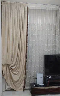 پرده حریر ب همراه دوتا والون
