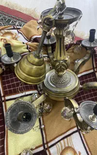 لوستر ۶ شاخه تمام برنجی