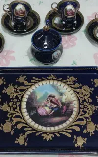 چینی سرمه ای و گلدان و کشکول دکوری