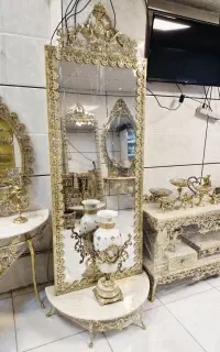 آینه ایستاده گل رز با کنسول تولیدی برنز سوگلی