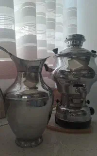 سماور گازی به همراه پارچ برنجی