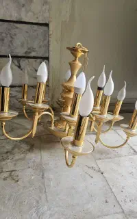 لوستر پنج شاخه آب طلاکاری شده