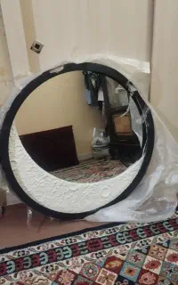 آینه طرح ماه نو سایز 90 در 90 چراغ دار
