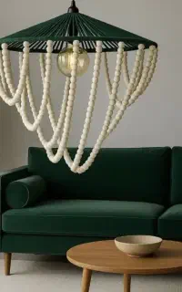 انواع لوستر وآباژور وآینه دستساز حصیری رافیا