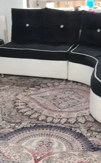 مبل ۸ نفره  جنس پارچه وچرم
